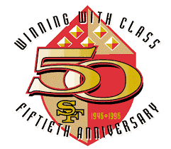 San Francisco Forty Niners 50 year anniversary logo