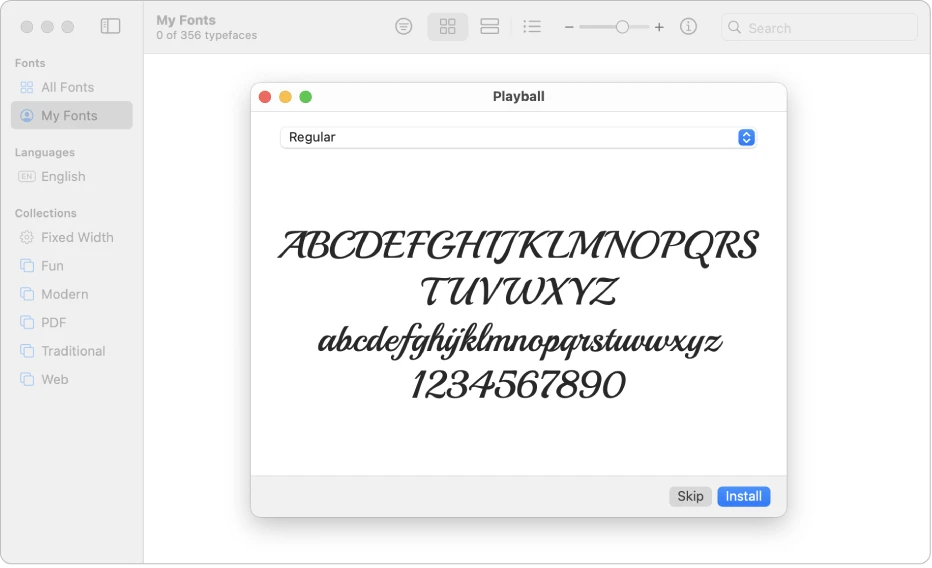 MacOS font install