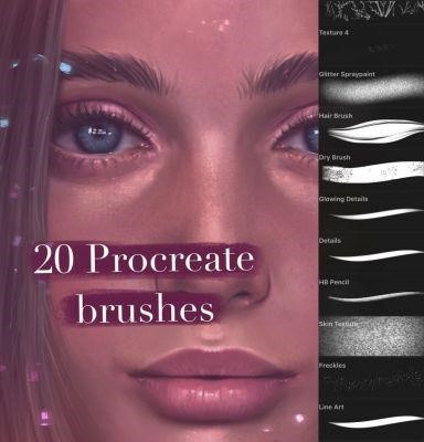 Twenty procreate brushes