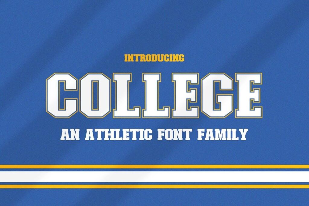 College classic athletic font family