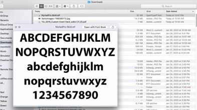 Sample font display on MAC