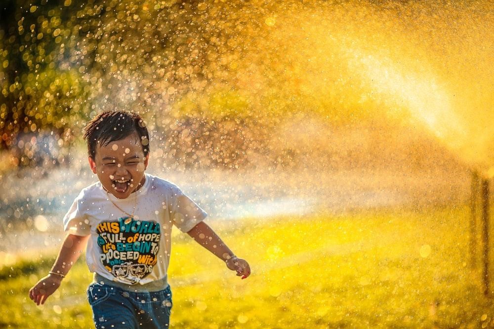 child laughing and playing