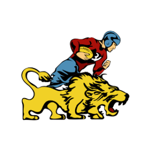mascot of a NFL player and lion