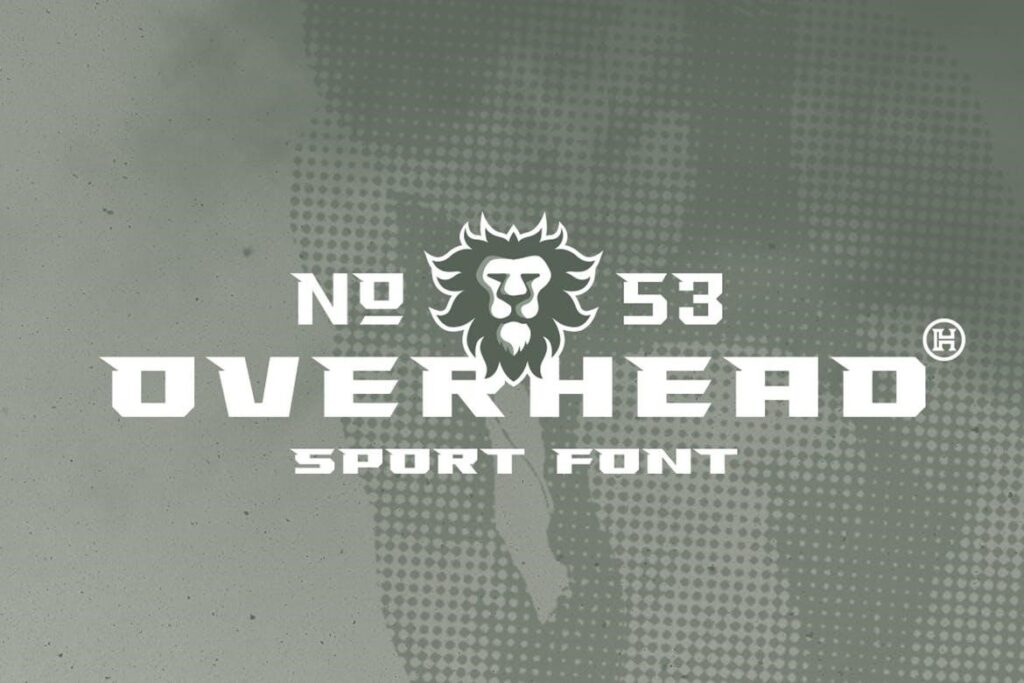 Overhead Number 53 sport font