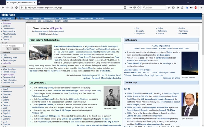 Wikipedia main page