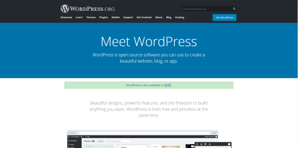 wordpress homepage