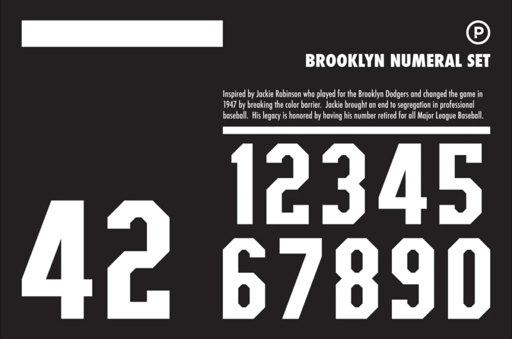 Brooklyn numeral set mlb numbers