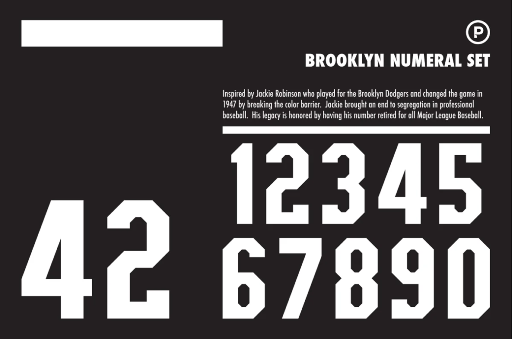 Baseball Numbers and Font Graphic