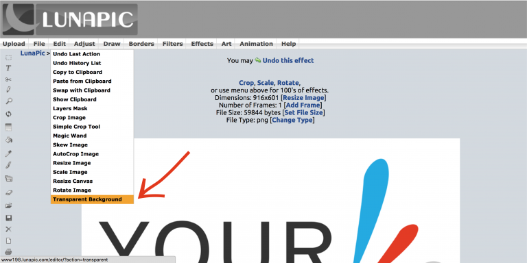 Creating Transparent PNG Files Using Lunapic Free Online Photo Editor –  EngagePHD Knowledge Base