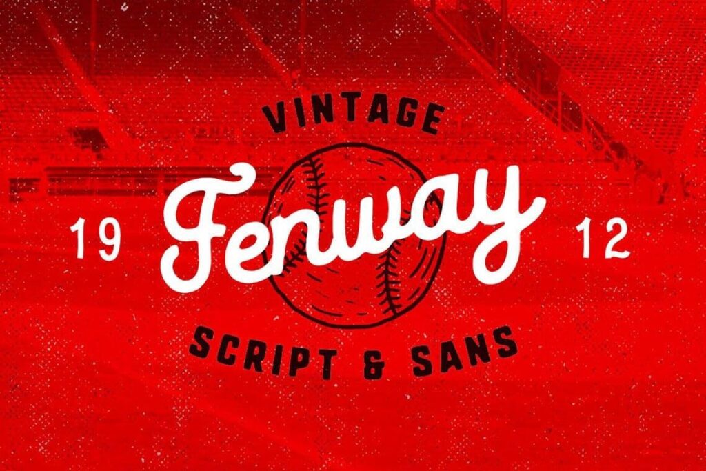 Fenway Script and Sans vintage baseball font