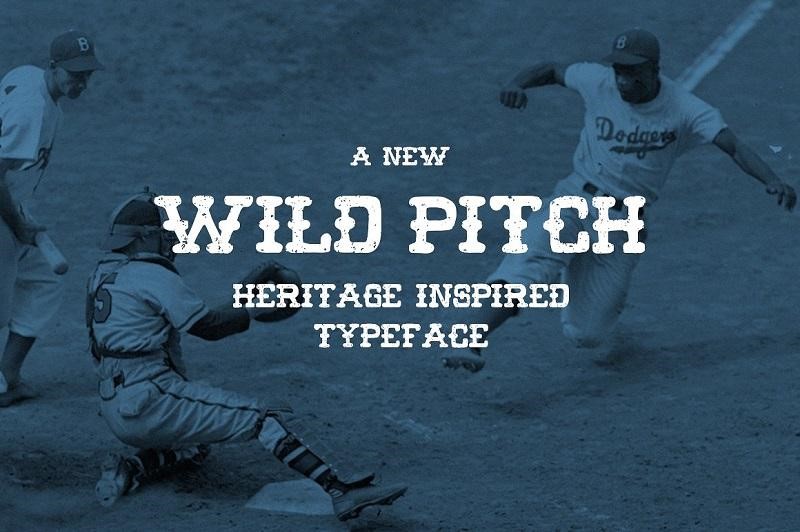 Wild pitch baseball heritage font