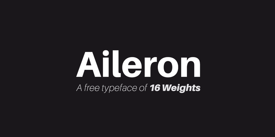 aileron free typeface with 16 weights