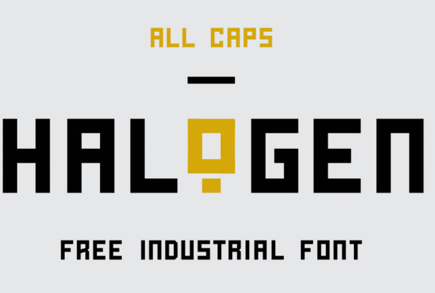 Contemporary font Halogen