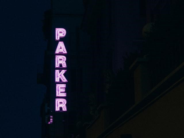Modern blocky font LED sign