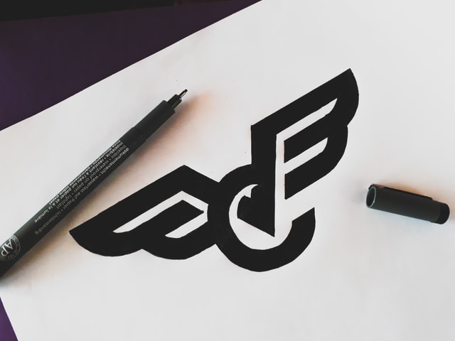 sketching a logo by hand