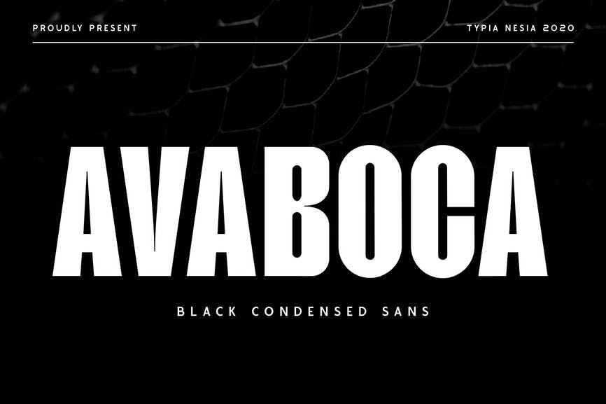 Avaboca black and white font