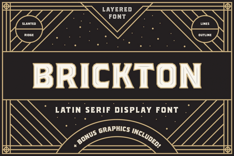 Brickton latin serif font)