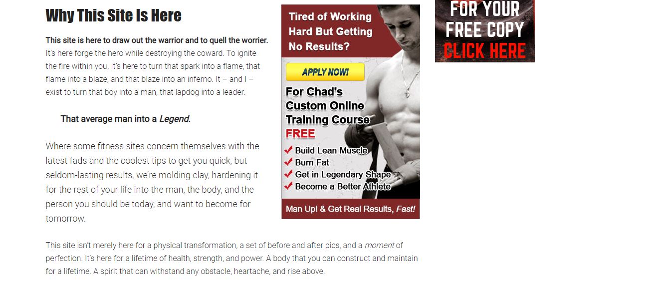 Chad Howse Fitness homepage