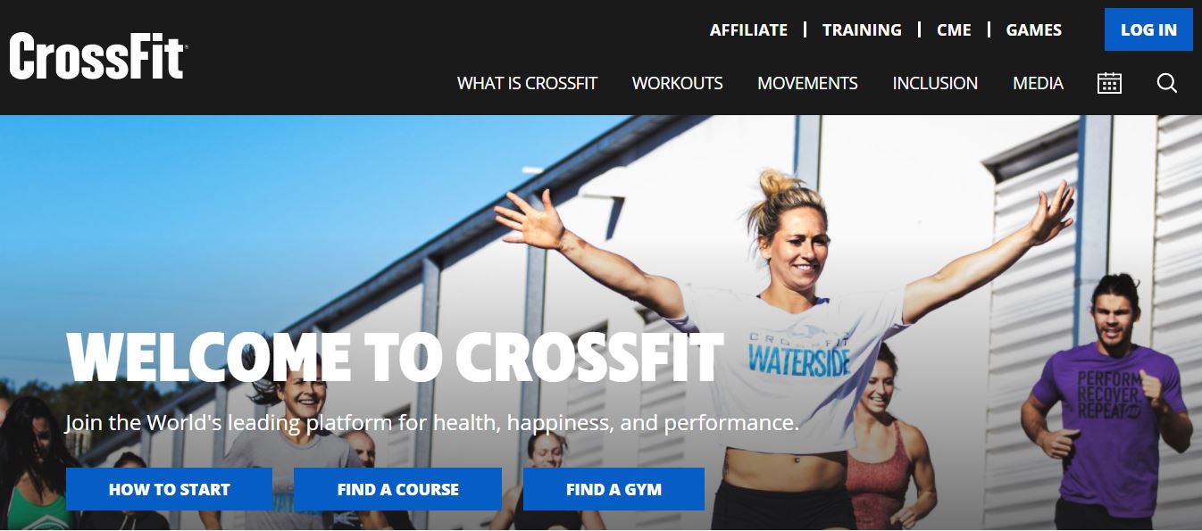 CrossFit website homepage screen cap