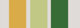 Mustard, sage, and forest green colors