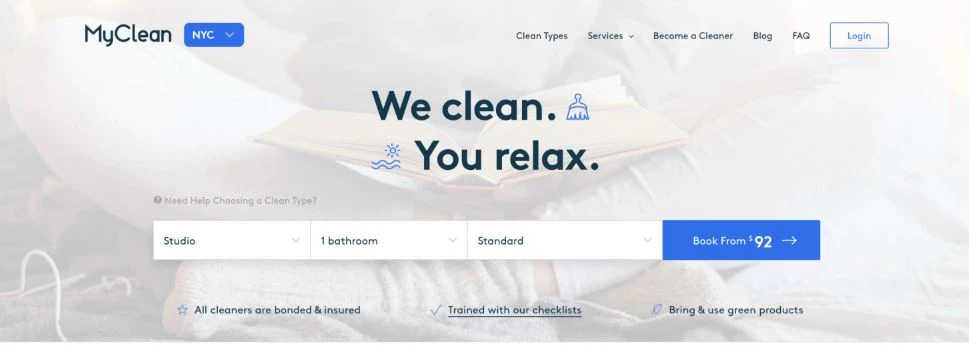 Myclean webpage