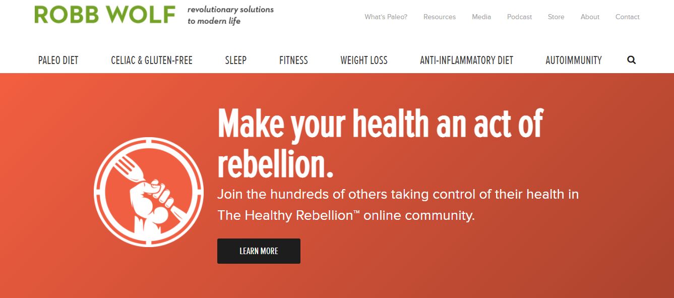 Robb Wolf personal fitness websites homepage