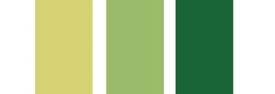 yellow-green, olive, and forest green colors