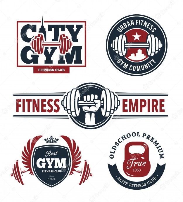 fitness gyms logos assorted