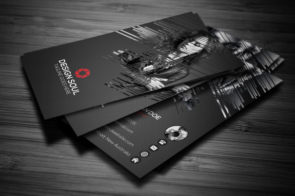 grey scaled business cards