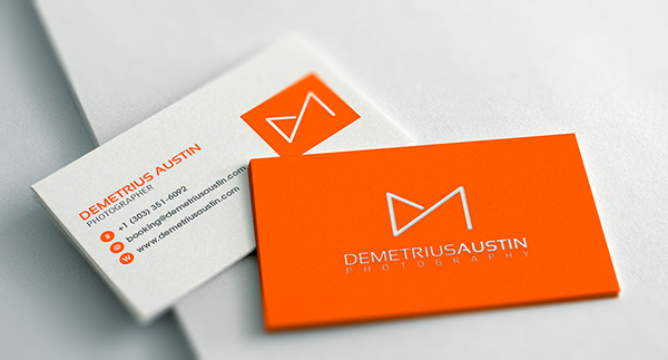 orange color business card