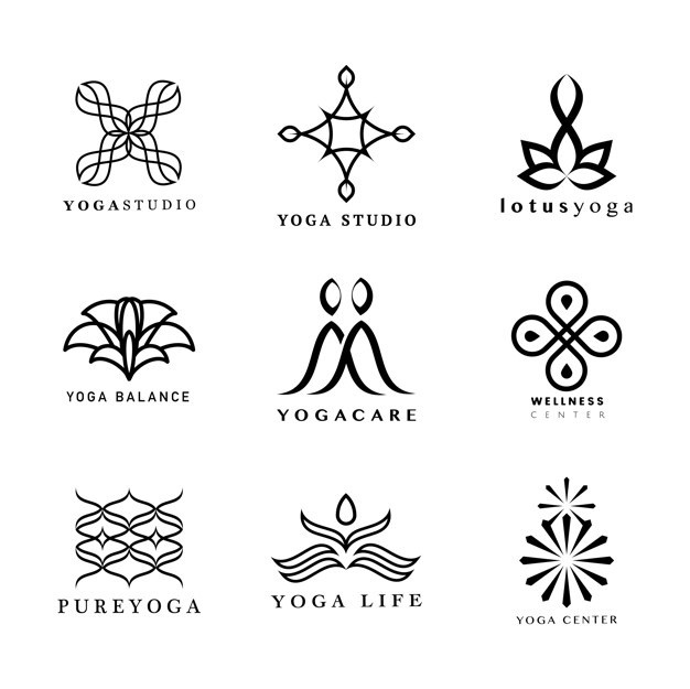 Yoga and meditation fitness logos