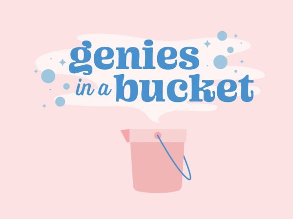 genies in a bucket cleaning logo