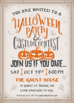 Halloween costume contest flyer