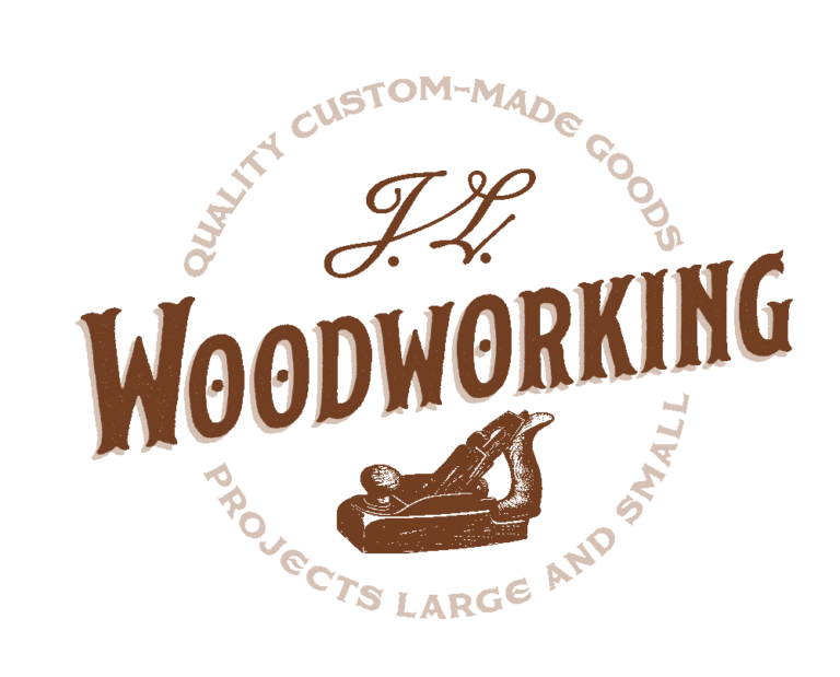J.L. Woodworking logo vintage style combination logo with a mix of bold and loopy script