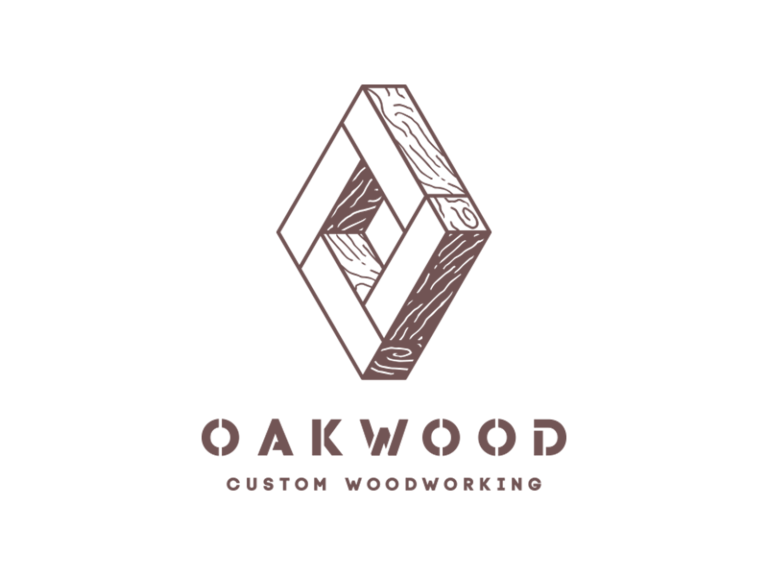 Oakwood Custom Woodworking simple minimalist logos