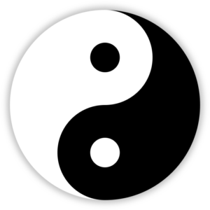 The balanced shaped of the famed eastern Yin and Yang symbol