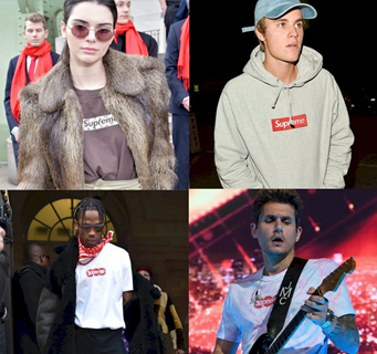 celebrities wearing supreme clothing