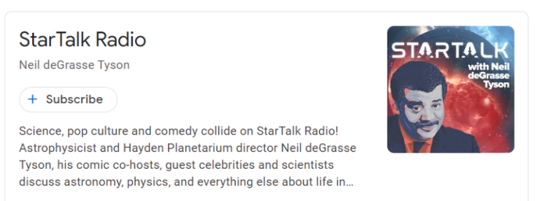 Neil deGrasse Tyson’s StarTalk podcast logo