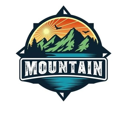 Circular mountain logo