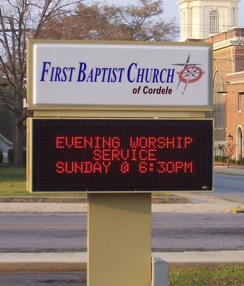 First baptist church sign