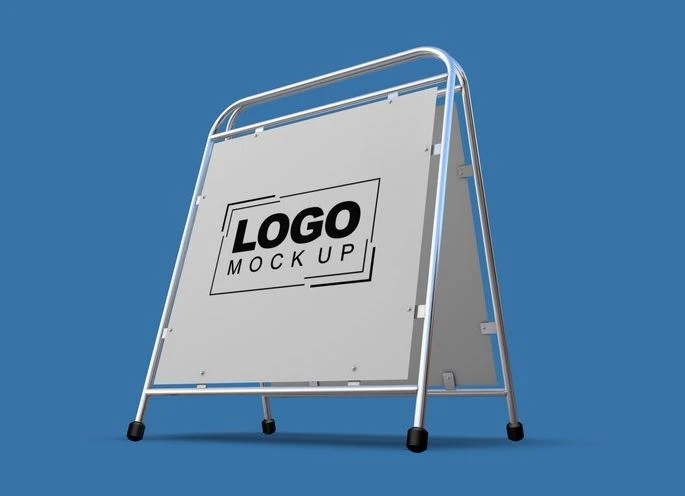 Sign board logo mockup