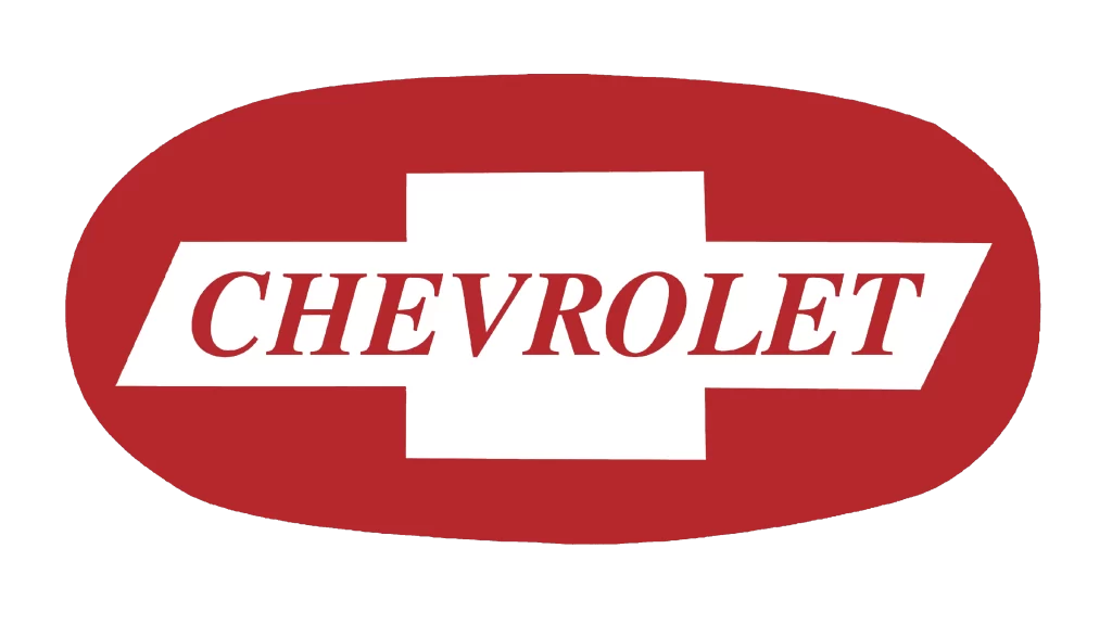 White on dark red logo design for Chevrolet