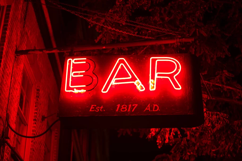 Neon bar signage