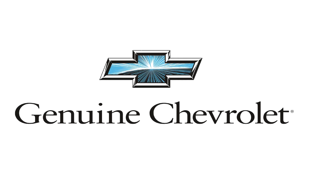 Metallic blue with silver outline and streaks in Chevy logo