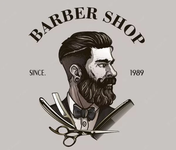 Illustrated barber logo