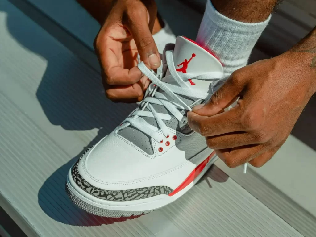Jumpman Jordan logo on an Air Jordan sneaker tongue