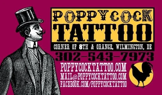 Poppycock Tattoos logo
