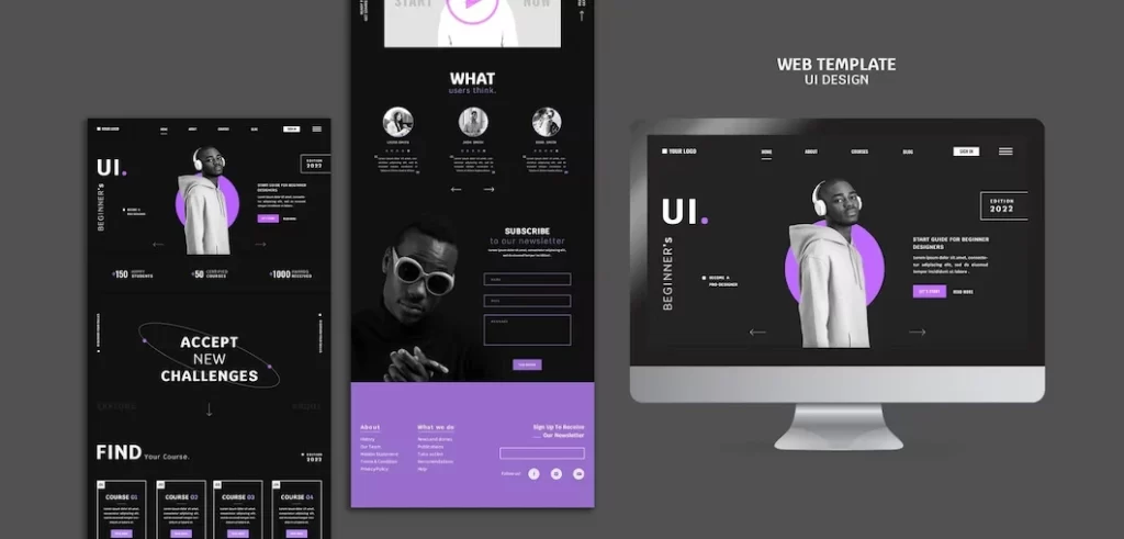 Web design mockup with brand style