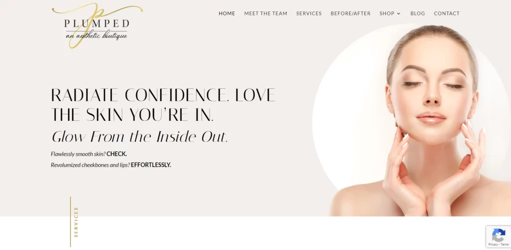 Plumped CLT Beautician and Aesthetician Website