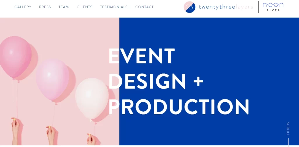 Twenty Three Layers Event Management website